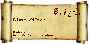 Blatt Áron névjegykártya