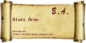Blatt Áron névjegykártya
