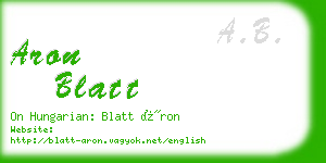 aron blatt business card